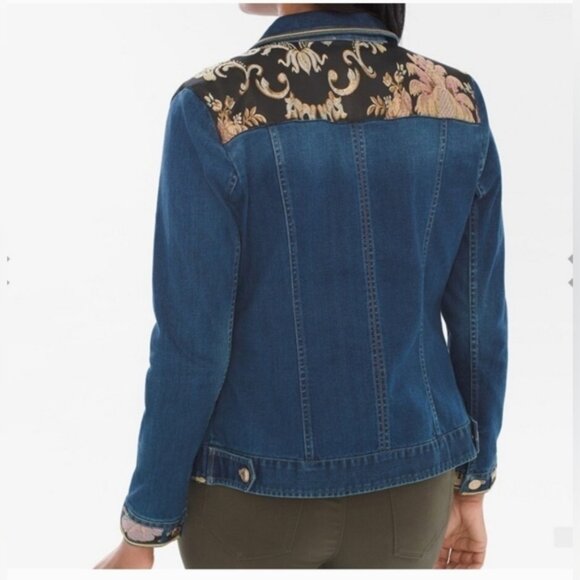 NWT Chico's Denim Heritage Jacket Heirloom Indigo Size Medium - Picture 15 of 16